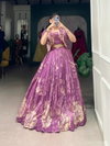 Purple Colour Tussar Silk Wedding Wear Lahenga With Blouse And Koti NNK1129